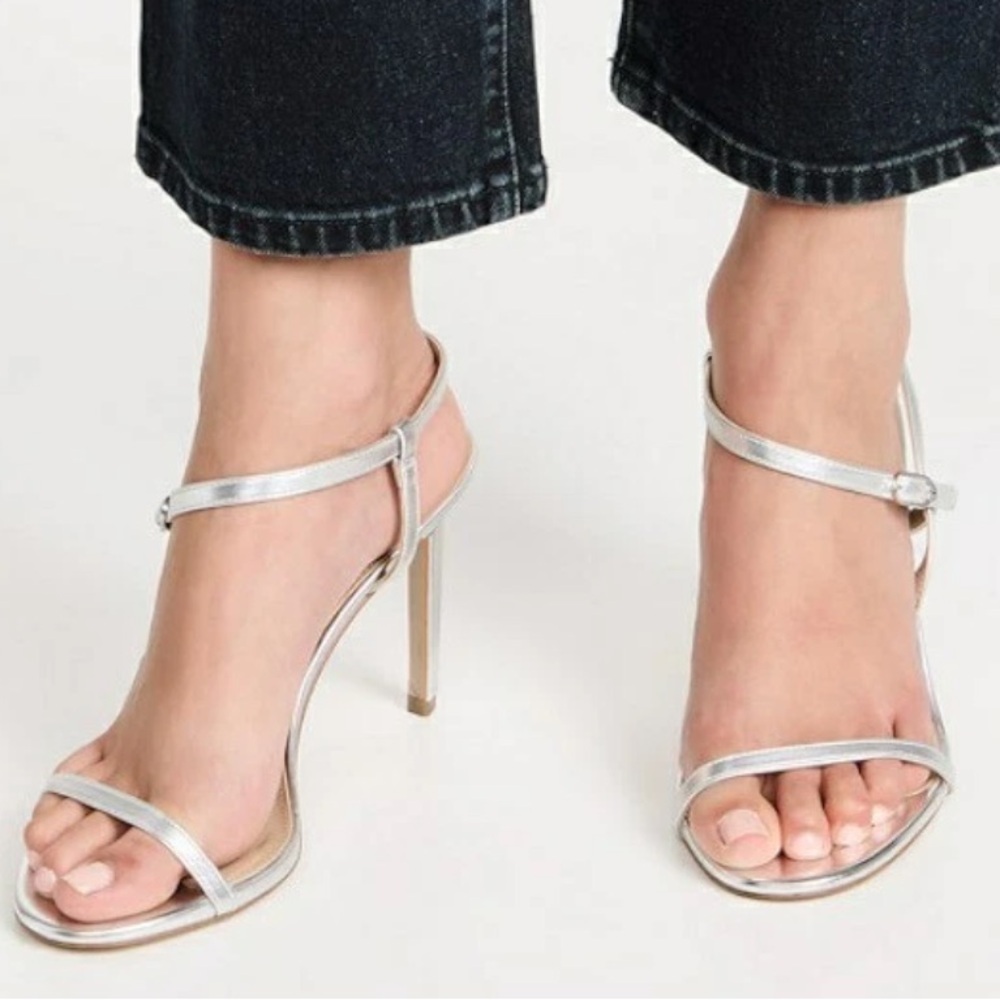 Sam Edelman Doran silver strappy high heeled sandals